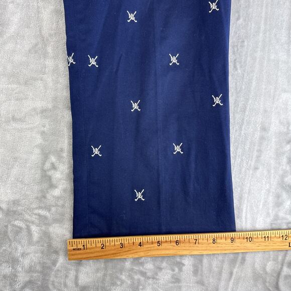 Lauren Active Ralph Lauren Chino Pants Women's 12 Navy White Embroidery (1195) - Picture 13 of 13